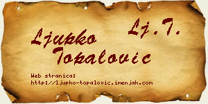 Ljupko Topalović vizit kartica